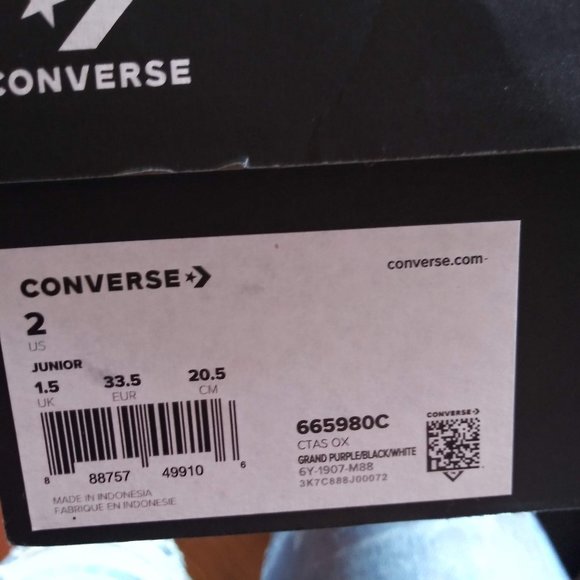 Kids Purple Sparkle Converse - Picture 2 of 6